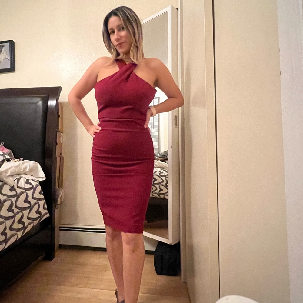Likely Women's Crossover Halter V-Neck Carolyn Bodycon Dress Size 0 worn once